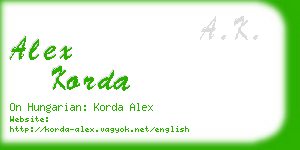 alex korda business card